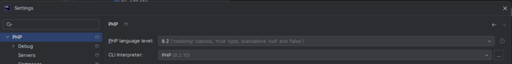 PHP Interpreter Configfuration